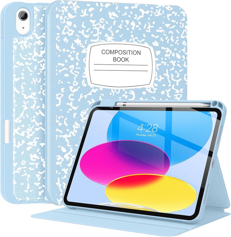 Supveco Case for iPad (A16) 11th Generation 11 inch (2025),iPad 10th Generation 10.9 inch (2022) with Pencil Holder-[Auto Wake/Sleep],Premium Folio Stand Case with Soft TPU Back Cover-Ice Blue - Image 1